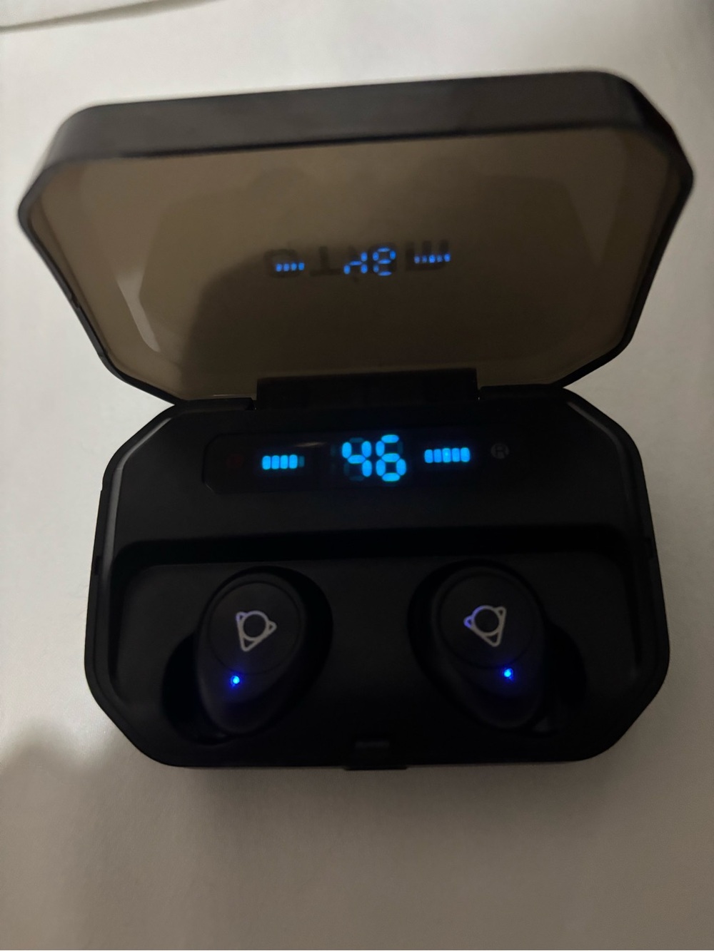 Wireless True Bluetooth Earbuds with LED Charging Case - Black